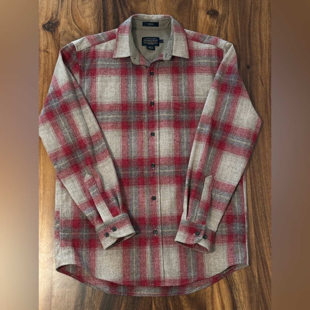 PENDLETON ❤️ MEN'S PLAID LODGE SHIRT 100% Wool size S